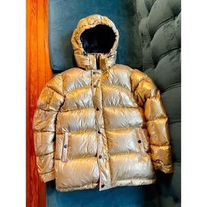 Gold Aritzia Super Puff Coat